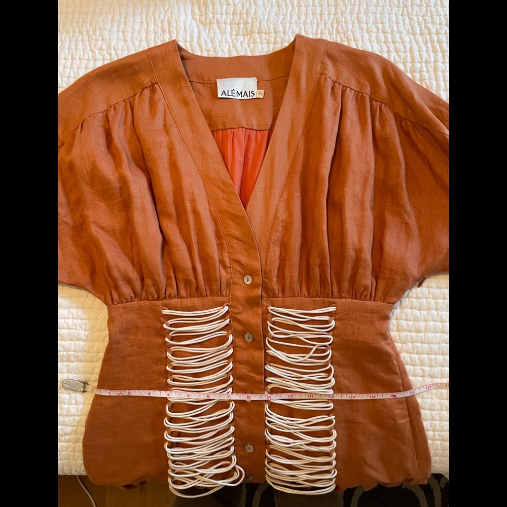 Alemais Sunset Orange Pleated Ruffled MaxiSundress - Picture 6 of 14